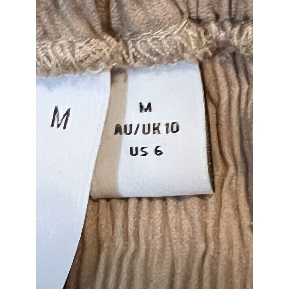 C/Meo Collective Beige Textured Pull On High Waist Wide Leg Trouser Pant Women M - Picture 9 of 10